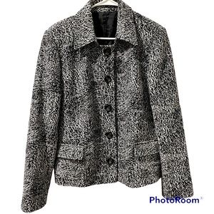Women’s Wool Blend Jacket Five Button Front Two Waist Pockets Gently Worn